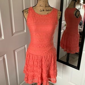 Coral Lacy Dress